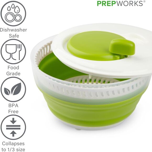 New Sealed - PrepWorks 3 Qt Collapsible Salad Spinner –BPA-Free Dishwasher Safe - Picture 4 of 8